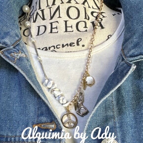 Gold and Silver Charm Necklace